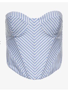 Seroya Melanie Strapless Corset Top in Light Blue Stripe - NWT